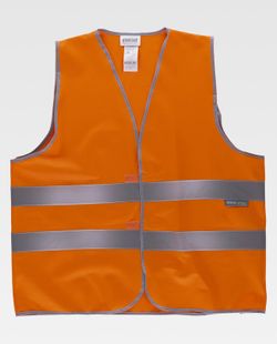 Warnweste mit adaptivem Klettverschluss, reflektierende Bänder EN471 Orange AV