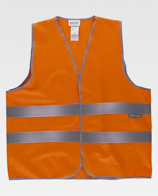 Warnweste mit adaptivem Klettverschluss, reflektierende Bänder EN471 Orange AV