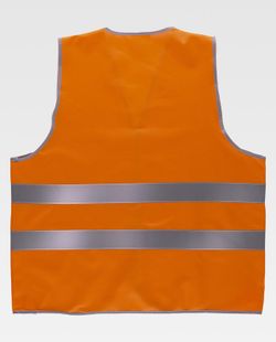 Warnweste mit adaptivem Klettverschluss, reflektierende Bänder EN471 Orange AV