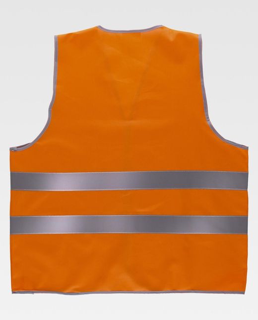 Warnweste mit adaptivem Klettverschluss, reflektierende Bänder EN471 Orange AV
