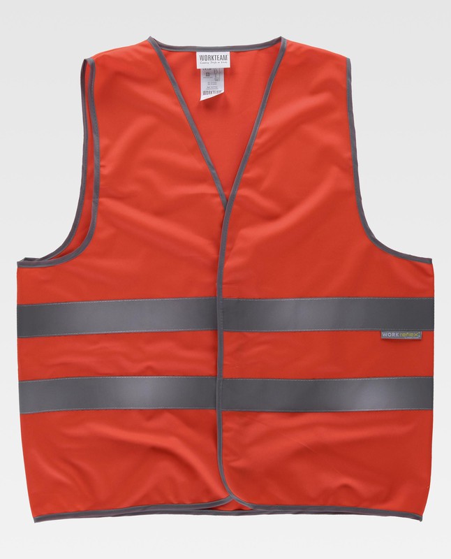 Warnweste mit adaptivem Klettverschluss, reflektierende Bänder Red AV —  Maxport Workwear