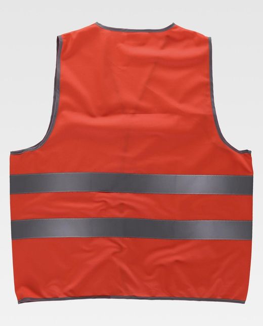 Warnweste mit adaptivem Klettverschluss, reflektierende Bänder Red AV