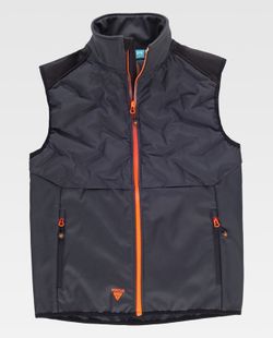 Chaleco de color Gris oscuro+Negro+Naranja Fluor