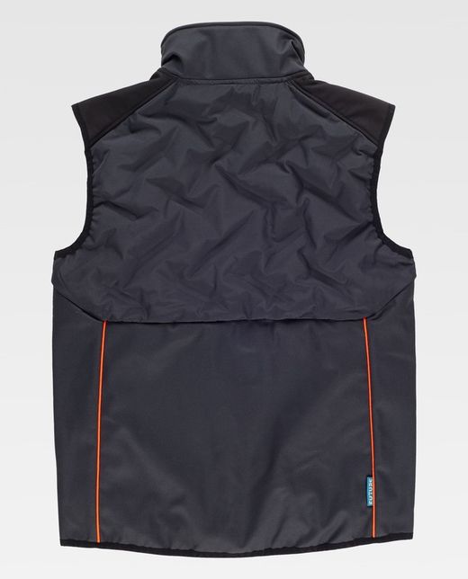 Chaleco de color Gris oscuro+Negro+Naranja Fluor