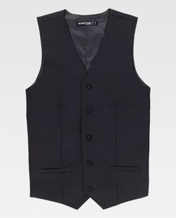 Gilet homme avec deux poches, fermeture boutonnée Noir