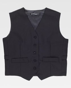 Slim Fit Weste für Damen mit zwei Taschen und Knopfverschluss Schwarz