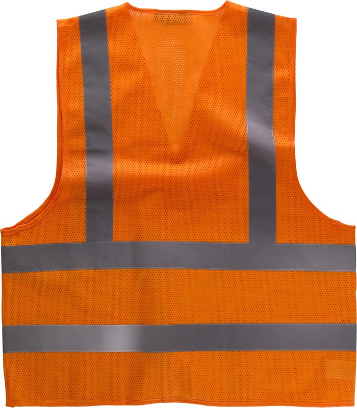 Chaleco de alta visibilidad con cintas reflectantes Naranja — Maxport  Vestuario Laboral