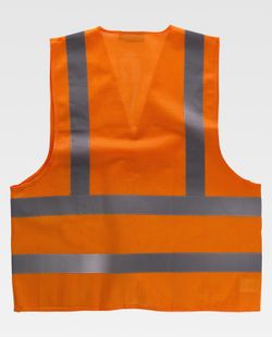 Chaleco de rejilla Cierre de velcro Naranja