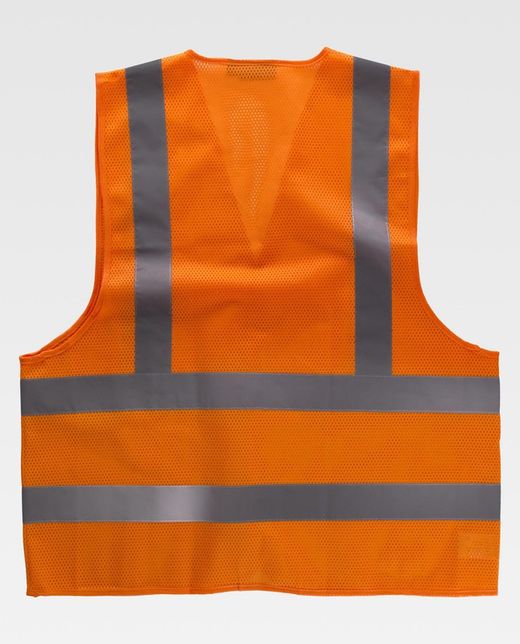 Chaleco de rejilla Cierre de velcro Naranja