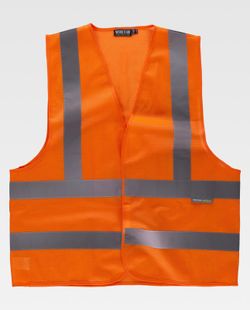 Chaleco de rejilla Cierre de velcro Naranja