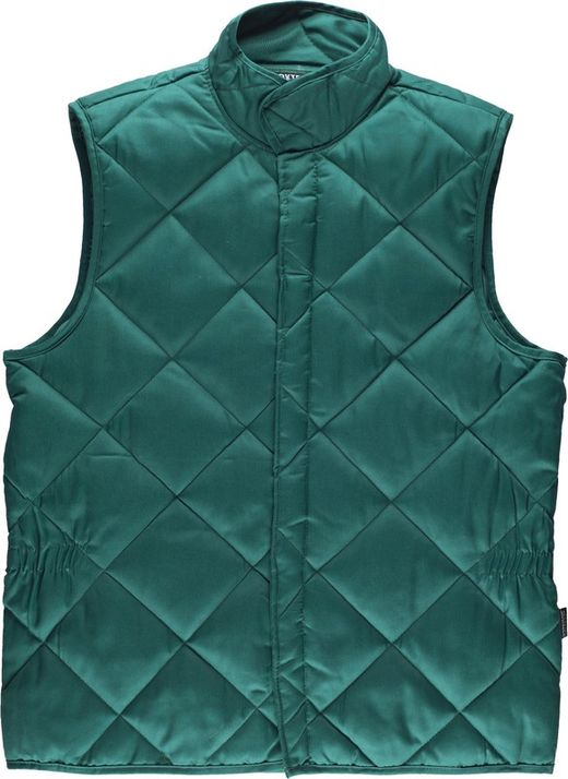 Gilet matelassé avec fermeture à agrafes et sans poches Vert