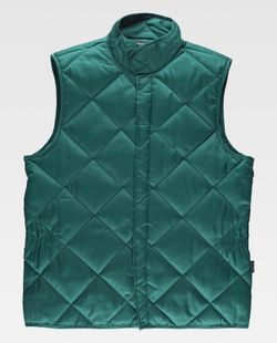 Gilet matelassé avec fermeture à agrafes et sans poches Vert
