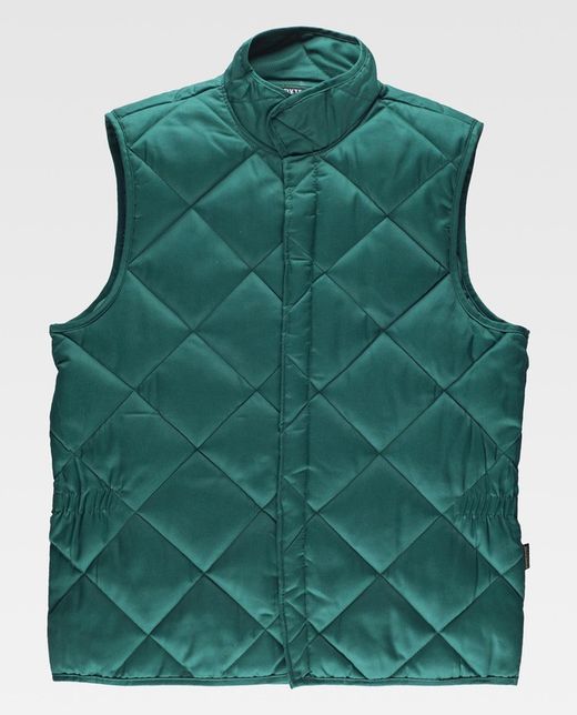 Gilet matelassé avec fermeture à agrafes et sans poches Vert