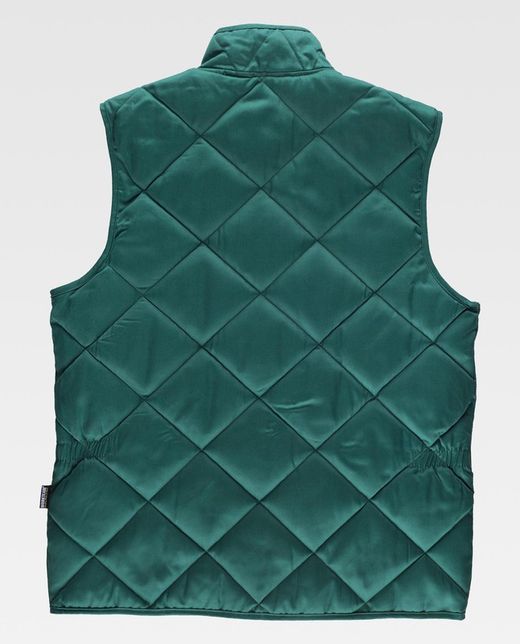 Gilet matelassé avec fermeture à agrafes et sans poches Vert