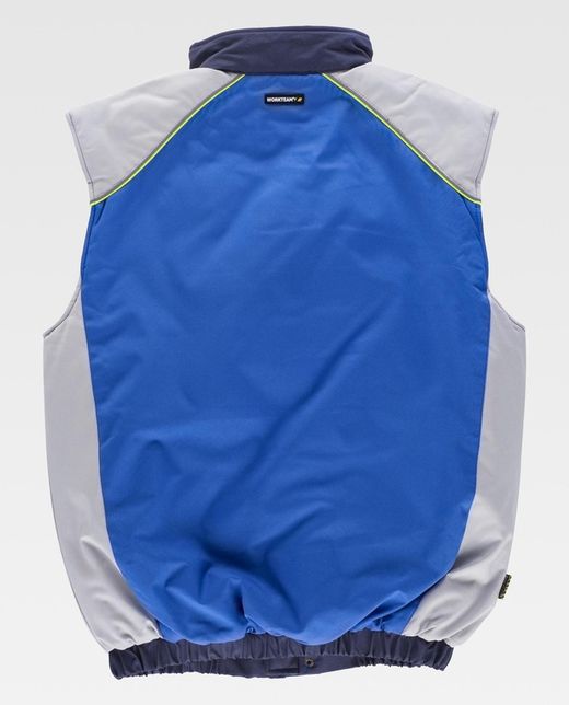 Gepolsterte Weste der Linie 5 mit 3-Farben-Kombi-Reißverschluss und reflektierenden Paspeln Blue Light Navy Grey