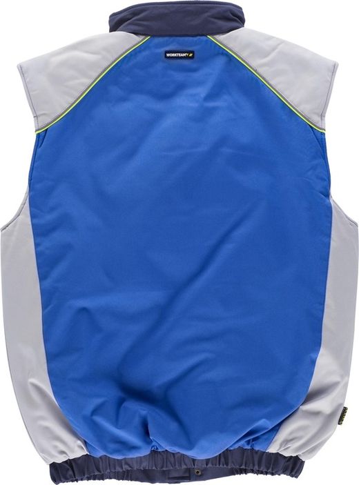 Gepolsterte Weste der Linie 5 mit 3-Farben-Kombi-Reißverschluss und reflektierenden Paspeln Blue Light Navy Grey
