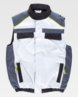 Chaleco linea 5 acolchado con cierre cremallera combi 3 colores Blanco Negro Gris Oscuro