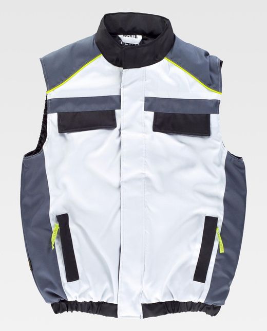 Chaleco linea 5 acolchado con cierre cremallera combi 3 colores Blanco Negro Gris Oscuro