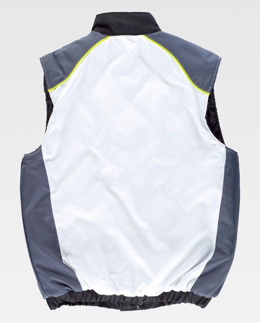 Chaleco linea 5 acolchado con cierre cremallera combi 3 colores Blanco Negro Gris Oscuro
