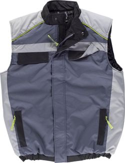 Chaleco linea 5 acolchado con cierre cremallera combi 3 colores Gris Oscuro Gris Claro Negro
