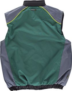 Padded line 5 vest with 3-color combi zipper closure, reflective piping Green Dark Gray Black