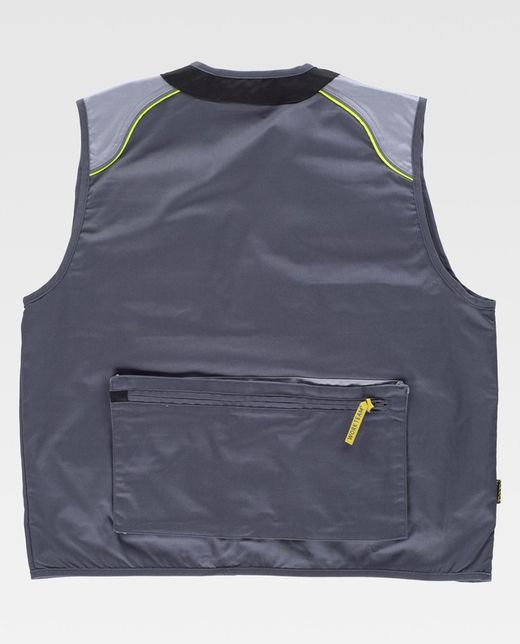 Chaleco linea 5 tipo safari Gris Oscuro / Gris Claro / Negro
