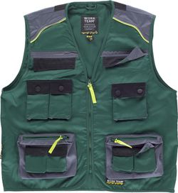 Chaleco linea 5 tipo safari Verde Gris Oscuro / Negro