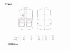 Gepolsterte Multi-Pocket-Weste der Linie 6 mit kombinierten Details Black Orange AV