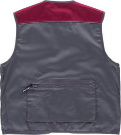 Vest Line 8 Typ Safari kombiniert, reflektierende Paspelierung mit mehreren Taschen, Maroon Grey