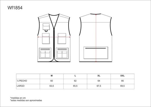Line 8 Weste kombiniert Safari-Typ, reflektierende Live-Navy Stewardess mit mehreren Taschen