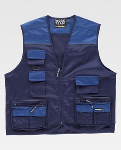 Line 8 Weste kombiniert Safari-Typ, reflektierende Live-Navy Stewardess mit mehreren Taschen