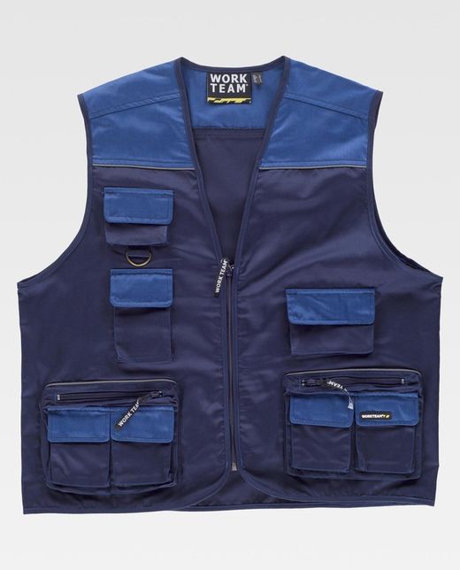 Line 8 Weste kombiniert Safari-Typ, reflektierende Live-Navy Stewardess mit mehreren Taschen