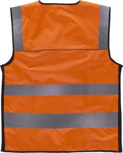Warnschutz-Weste mit mehreren Taschen Reflektierende Bänder in verschiedenen Größen EN ISO 20471: 2013 Orange AV Schwarz