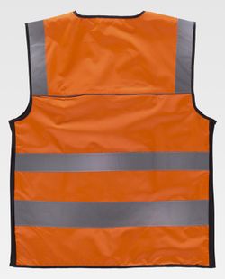 Warnschutz-Weste mit mehreren Taschen Reflektierende Bänder in verschiedenen Größen EN ISO 20471: 2013 Orange AV Schwarz