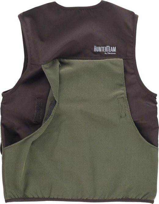 Weste mit mehreren Taschen, kombiniertes Jagdgrün / Braun