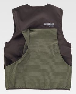 Weste mit mehreren Taschen, kombiniertes Jagdgrün / Braun