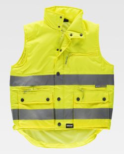 Warnschutz-Weste mit mehreren Taschen und reflektierenden Bändern AV Yellow