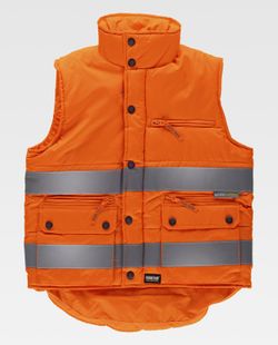 Warnschutz-Weste mit mehreren Taschen und reflektierenden Bändern Orange AV