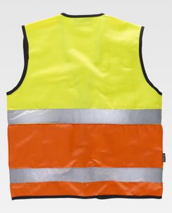 Warnschutz-Weste mit mehreren Taschen und reflektierenden Bändern EN ISO 20471: 2013 Gelb AV Orange AV