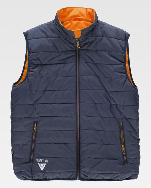 Chaleco reversible acolchado Color Naranja A.V.+Marino