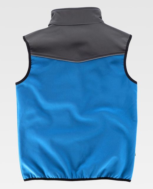 Chaleco Softshell Combinado Celeste Gris