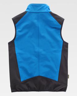 Chaleco Softshell Combinado Celeste Negro
