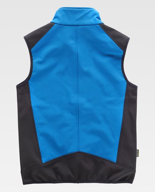 Chaleco Softshell Combinado Celeste Negro