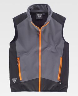 Chaleco Softshell Combinado Gris Negro