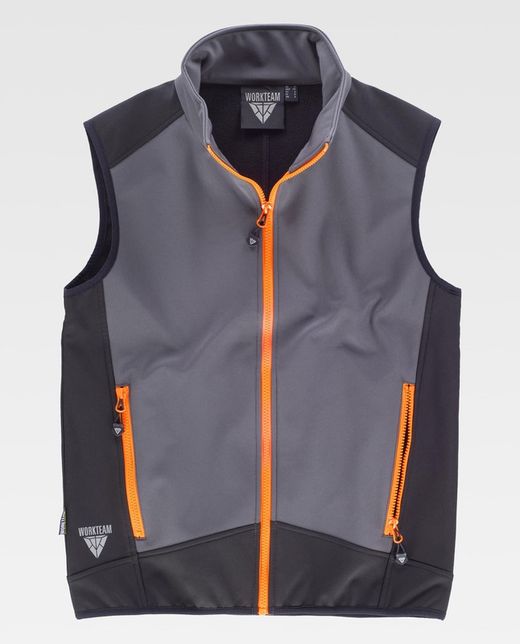 Chaleco Softshell Combinado Gris Negro