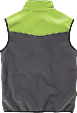 Kombination Softshell Weste Grau Limonengrün