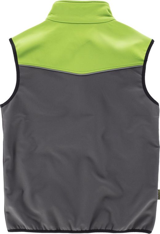 Kombination Softshell Weste Grau Limonengrün