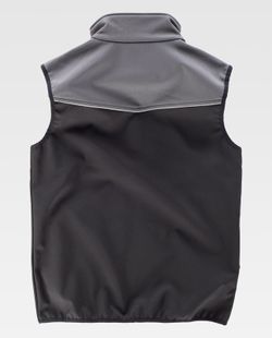 Chaleco Softshell Combinado Negro Gris