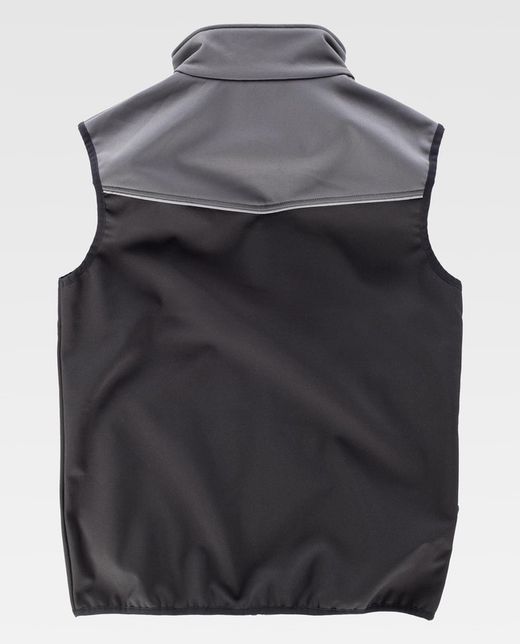 Chaleco Softshell Combinado Negro Gris