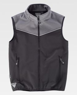 Chaleco Softshell Combinado Negro Gris